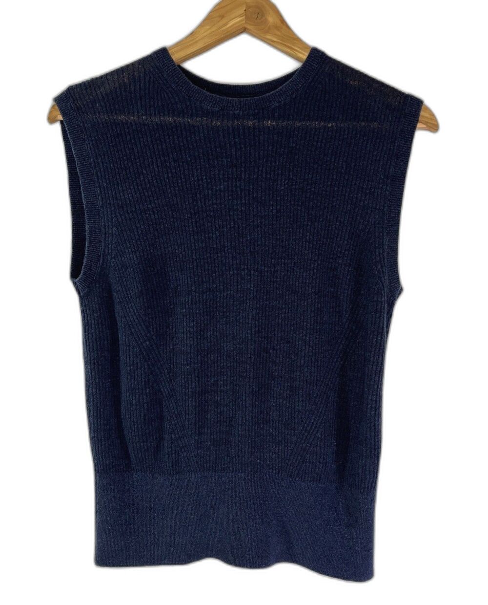 Banana Republic Eliza Linen-Blend Muscle Tank Navy Mixed Media Size Medium